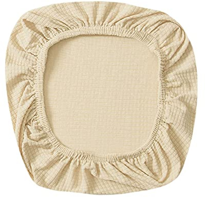 MagiDeal Universal Stretch Stuhlhussen Moderne, Sitzbezüge Sitzkissen Hussen Rutschfester, Abnehmbarer Waschbarer Stühle Schutz, Anti-Staub Stuhl Slip Cover für Büro Restaurant Hochzeit - Beige
