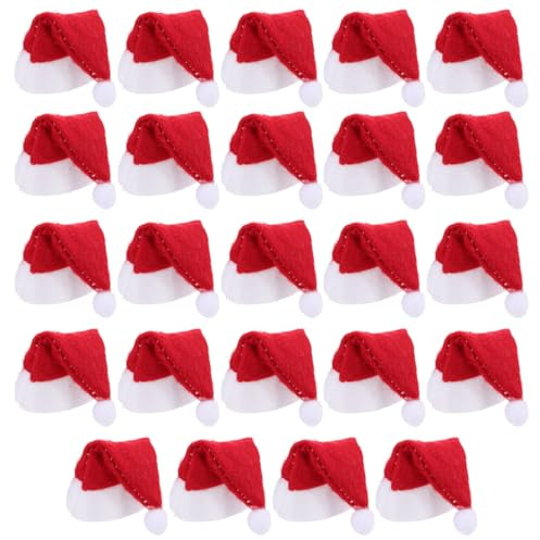 BESPORTBLE 24 StüCk Mini WeihnachtsmüTze Lollipop Hut Kleine NikolausmüTzen Deko FüR SüßIgkeiten Festliche Mini-Weihnachtsmann MüTzen Als Party ZubehöR Und Weihnachtsdeko