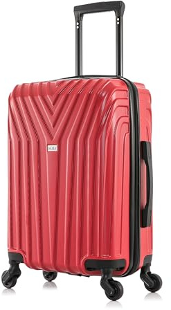 InUSA VASTY Luggage with Spinner Wheels | Durable Lightweight Hardshell Suitcase Travel Bag with Handle and Trolley 20-Inch Carry On Small Luggage | Red