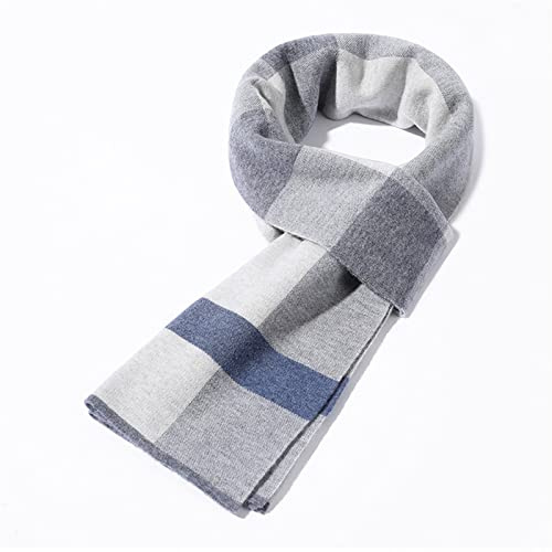 FRAHS Winterschal for Herren, Karierter, gestreifter Wollschal for Herren (Color : D, Size : 70.8 x 11.8in)