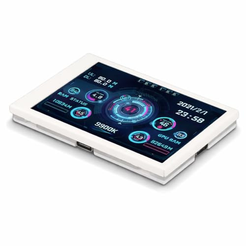 Computer-Temperaturmonitor, 3,5-Zoll-PC-Sensorfeldanzeige, PC-Temperaturanzeige für CPU-RAM-Festplattendaten, PC-Gehäuse-Sekundärbildschirm (Weiß)