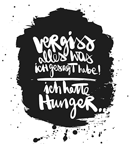 ReWu Servietten Schriftzug Hunger 20 Stück Schwarz Weiß Bedruckt Papierservietten Partydekoration Tischdekoration Küchenzubehör 33x33cm