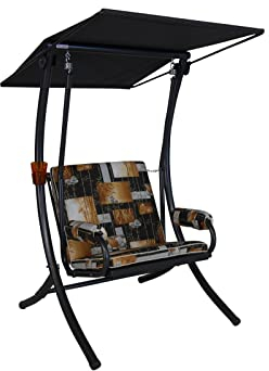 Angerer Freizeitmöbel GmbH Hollywoodschaukel 1-Sitzer Royal - Gartenschaukel Made in Germany - Schaukel zum Sitzen und Entspannen - einfache Montage (Braun Bambus)