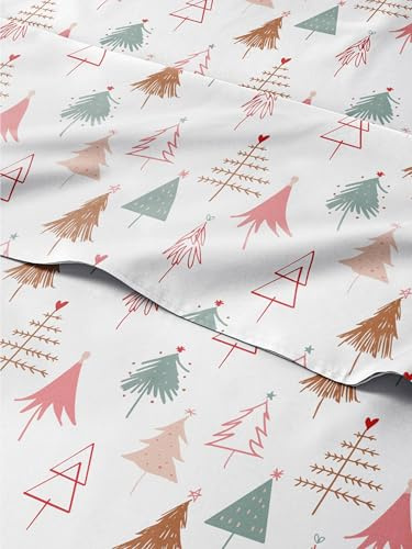 CGK Christmas Sheet Set - Holiday Bedding - Christmas Tree 2, Queen Size