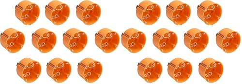 Meister - Caja de Montaje para Pared (10 Unidades), Color Naranja (Paquete de 2)