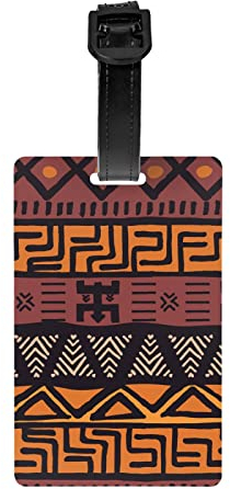 Gepäckanhänger, Gepäck-Identifikator, personalisierbar, Kreuzfahrt-Gepäckanhänger, Reiseanhänger, Koffer für Taschen & Gepäck – afrikanischer Schlamm-Tuch Tribal