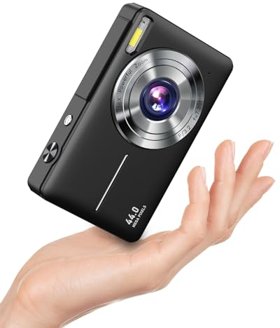 Appareil photo numérique 1080P FHD Appareil photo 44MP Appareil photo numérique compact 16X Zoom numérique Simple Vlogging Appareil photo numérique portable compact pour enfants, adolescents,