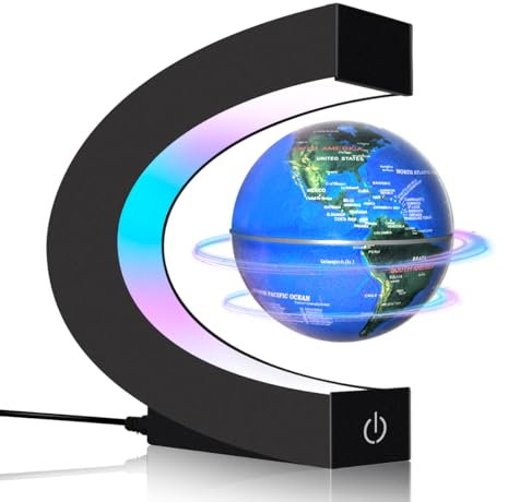 Globo Magn·ético Flotante con Luces LED, Gadgets geniales Globo en forma de C para Decoración de Escritorio de Oficina, Impresionante Regalo para Hombres, Mujeres, Padres, Maridos