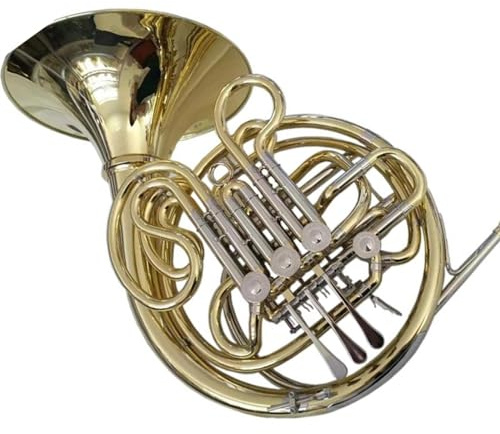 Waldhorn-Set Doppeltes Waldhorn Musikinstrumente 4 Ventile Unterteilt Mit Koffer Und Mundstück