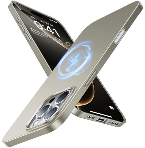 TORRAS Ultra Dünn für iPhone 16 Pro Hülle für MagSafe [Nr. 1 Magnetkraft] Handyhülle iPhone 16 Pro Stoßfest Kratzfest & Samtiger Griff Slim Hülle iPhone 16 Pro Case Grau