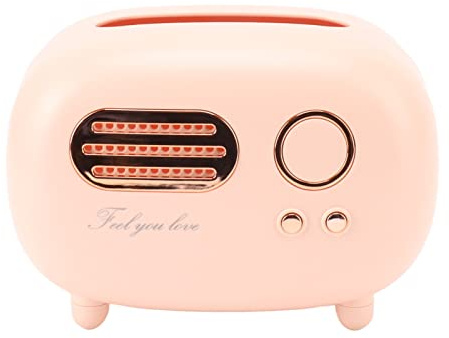 Caja de Pañuelos Vintage con Forma de Radio, Hermosa Decoración para Dormitorio, Mesa, Escritorio, Plástico (Pink)