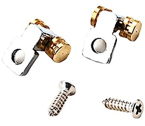 Mikinona 2 Stück Gitarrensaitenhalter mit Kugellager Saitenführungen aus Metall Silber mit Befestigungsschrauben für E-gitarre