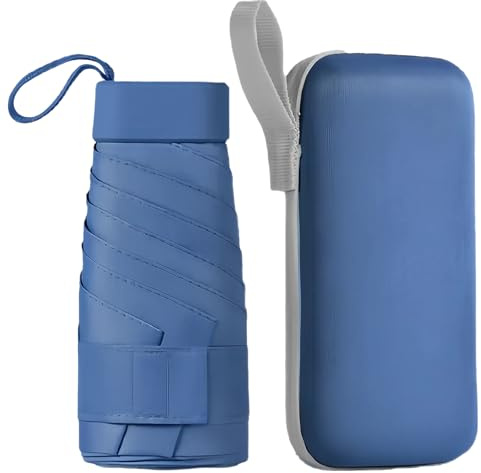 OHHXGK Mini Regenschirm, Regenschirm Klein UV Faltender, Schutz vor Wind und Regen Perfekt für Den Täglichen Pendlerverkehr, Reisen und Geschäftsreisen, Geeignet für Männer und Frauen