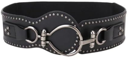 Yooghuge Übergroßer Taillengürtel Mit Schnalle Schmale Punk Kette Mit Grunge Schnalle Moderner Bund Taillenkette Nietengürtel