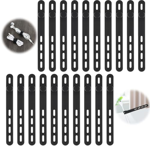 Yuanchu 20 Stück Silikon Kabelbinder, Wiederverwendbare Kabelbinder Für Handy Ladegerät Einstellbar Kabel Organizer Multifunktionale Kabelmanagement Kabelhalter Draht Organizer Für Kabel Zuhause Büro