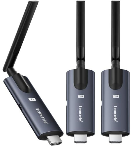 Lemorele Wireless HDMI Transmitter and 2 Receivers,Support Wireless Receiving APP TuTuPlay 5G 656ft 1080P HD,for Streaming Video&Audio to HDTV/Projector/Tablet/Mobile (1TX and 2RX)