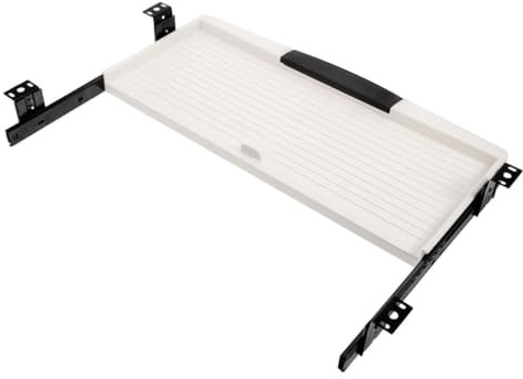 JEWEDECO Bandeja Deslizante Soporte bajo Mesa Negro de Plástico para Teclado Cajón Extraíble para Teclado Rendimiento Silencioso y Reducción de Ruido