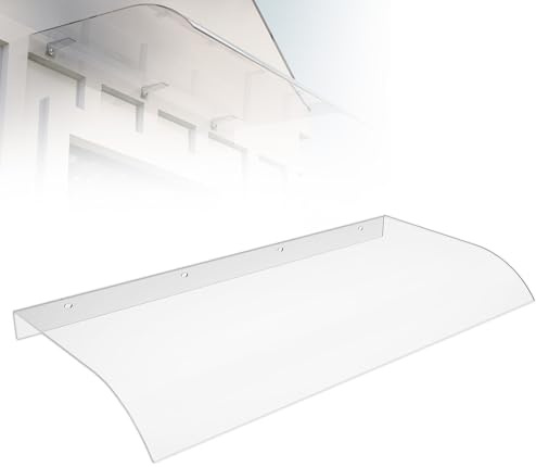 XMTECH Haustürvordach 50x120cm PET Transparent Überdachung Regenschutz | Transparentes PET Vordach mit UV-Schutz wetterfestem Design Regenschutz und einfacher Montage für Haustür Fenster und Balkon
