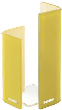 LINEE Recanati MEDITERRANEA Porta Bicchieri Singolo in PMMA 10x10x20 cm – Supporto Moderno da Tavola per Bicchieri – Made in Italy (Giallo Trasparente/Bianco)