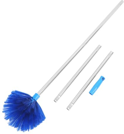 MUELODSIC Rimuovi Ragnatele con Asta Allungabile in Acciaio Inox e Nailon, Spolverino per Punti Alti, Interno ed Esterno, Pulizia Rapida Colore Casuale