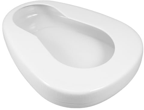 VICASKY Bettpfanne Für Senioren Und Pflegebedürftige Emailliertes Urinal Mit Sicherem Verschluss Für Gebrauch in Pflegeeinrichtungen Und Zuhause