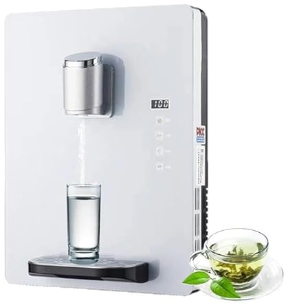 dispenser acqua Distributore D'acqua A Parete Alimentato Dalla Rete Elettrica Con Blocco Elettronico For Bambini, 2 Funzioni Di Ghiaccio E Acqua Calda For Ufficio(White)