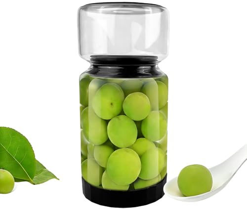 LUMITERRA Glas Einlegeglas mit Sieb Sanduhr, Pickle und Olive Jar Flip für Saft Separator von Nassen und Trockenen Food Grade ABS Deckel, für Essiggurke Olive Kimchi Jalapenos, 1140ml