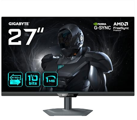 GIGABYTE G27UP Moniteur de Jeu 27” 4K UHD - Mode Double (4K 160Hz ou FHD 320Hz), 3840 x 2160, 1ms, 400 CD/m², FreeSync Premium, HDR10, HDMI 2.1, DisplayPort 1.4