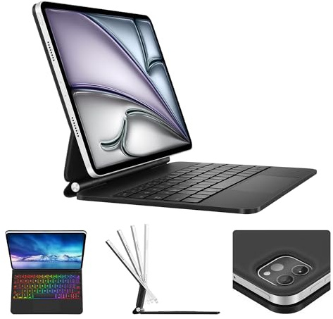 Keyboard Case for iPad Air 11-inch(M4/M3/M2, 2026/2025/2024) & iPad Pro 11 inch(1st/2nd/3rd/4th Gen),Magic Keyboard for 10.9 iPad Air (4/5th Gen),Magnetic Stand,Integrated Trackpad,7 RGB Backlit