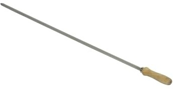 Edelstahlspieß Vierkant Steckerlfisch Grillspieß (1x Spieß 6x6x640 mm + Griff)