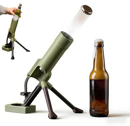 51mm Beer Bottle Mortar Bottle Opener - 2026 New Down Bottles Cap Launcher, Mortar Beer Bottle Opener Heavy-Duty, Hands-Free Drop-in Design, Funny Beer Bottles Opener for Bars, Desks, Shelves (A)