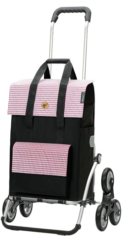 Andersen Einkaufstrolley - klappbar - 54 Liter - Treppensteiger | Aufhängung für Einkaufswagen - belastbar 50 kg - Aluminium - Trolley - Rad Ø 3 x 13 cm - Royal Shopper Milla rot
