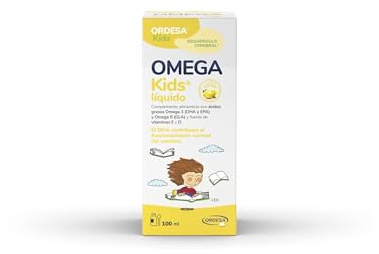 Ordesa OmegaKids Líquido | 100 ml | Complemento Alimenticio con Omega 3 y Vitaminas para Niños, Ayuda al aporte adecuado de EPA y DHA