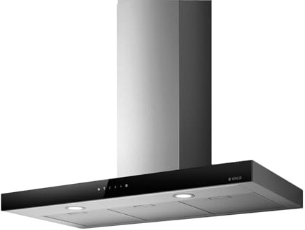 Elica campana de pared decorativa 90cm 69db 581m3/h negro/acero inoxidable prf0104626a