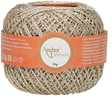 Anchor Artiste Metallic, 4716000-00302, Farbe:white gold, Häkelgarne