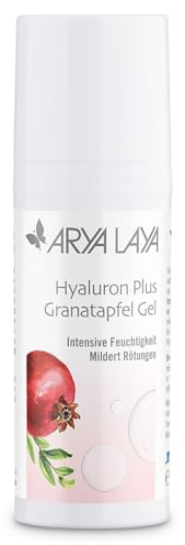 ARYA LAYA Hyaluron Plus Granatapfel Gel, 50 ml | Intensive Feuchtigkeit mit Granatapfel, strafft & mildert Rötungen, faltenaufpolsternd, regenerierend, vegan