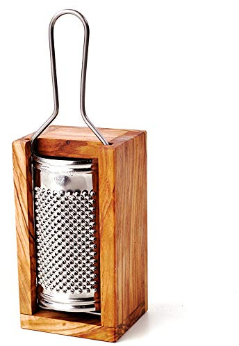 DAS OLIVENHOLZBRETT® Parmesanreibe aus Holz, Hartkäsereibe 19cm incl Griff
