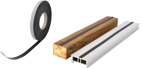 Sicherungsband Antirutschband für WPC ALUMINIUM HOLZ zwischen Unterkonstruktion und Diele gegen Klappern und Verrutschen selbstklebend 0,8x15 mm MADE IN GERMANY Terrassen Dielen 50 m (2x 25 m)