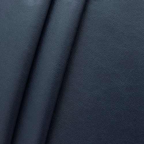 STOFFKONTOR Kunstleder Nappaleder Imitat Stoff - Meterware, dunkel-blau - für Bekleidung, Wohnaccessoires und weiche Polsterungen