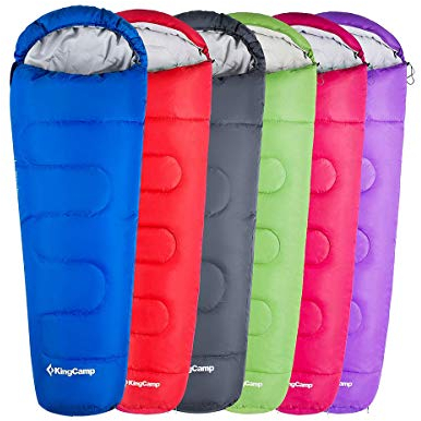 KingCamp Mumienschlafsack, 3-4 Jahreszeiten, Campingschlafsack für Erwachsene und Kinder, Schlafsack für Jungen, Mädchen, Junioren, warm, tragbar, große Kälte, für Camping, Wandern, Outdoor