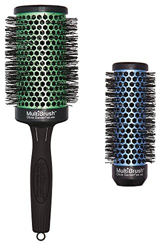 Olivia Garden Multibrush Rundbürste und Lockenwickler in einem Set mit 2 Stück Bürstenkörper und 1 Griff