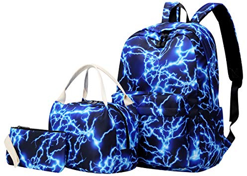 Sac a Dos Scolaire College Sac à Dos Ecole Lycee Sac à Dos d école Collège Ado Fille Garcon Femme Cartables Sacs à Dos Scolaires Lycée Panier Repas Sac à Main Trousse Loisir Voyage Ville Bleu