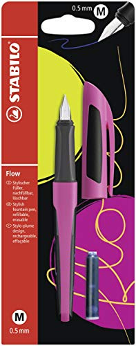 STABILO - Füller - Flow SPORTY | pink/schwarz, inkl. Patrone, Blister