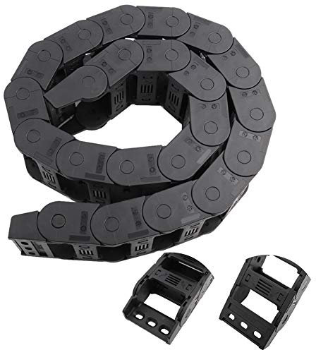 Elprico 100 cm 25 x 57 mm Chaîne Porte-câble Noir Nylon Câble chaîne de traînée pour CNC Routeur Machine/Accessoire d'imprimante 3D