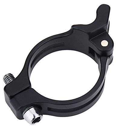 Umwerfer Anlöt Adapter,Umwerfer Schelle,Umwerfer 3Fach,Umwerferklemme,2 Größen Fahrrad Fahrrad Umwerferklemme Adapterclip Fahrradzubehör(34.9Mm-Schwarz)