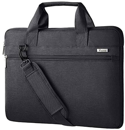 Voova Laptoptasche Notebook 17 17,3 Zoll Laptop Tasche Umhängetasche Tragetasche 360° Schutz Wasserdicht Stoßfest Notebooktasche 17.3 Schwarz