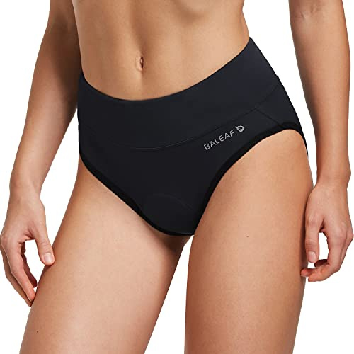 BALEAF Cykling underkläder för kvinnor 3D vadderad hög midja cykelshorts cykelbyxor Chamois MTB, svart XS