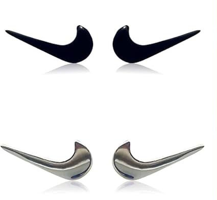 4 Paires de Boucles d'oreilles pour Couple, Clous pour Hommes et Femmes - Crochet, Noir et Argent - Livré avec Coton Alcoolisé, Bouchons