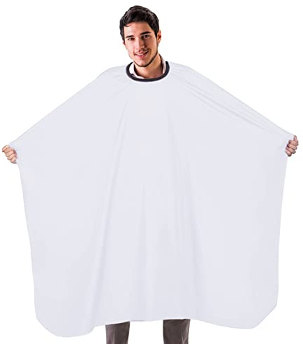 YELEGAI Professional Salon Hair Cutting Cape,56x63 inches Large Hairdresser Cape for Haircut,Coloring,Makeup,Styling and More,(White)