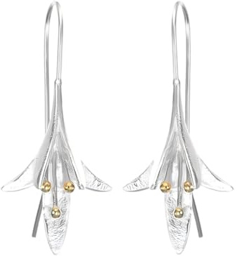 Long Flower Earrings for Women Design Lovely Girls Statement Jewelry Pendientes Plata-default